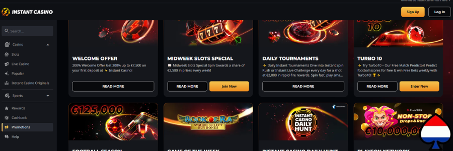 Instant Casino bonus