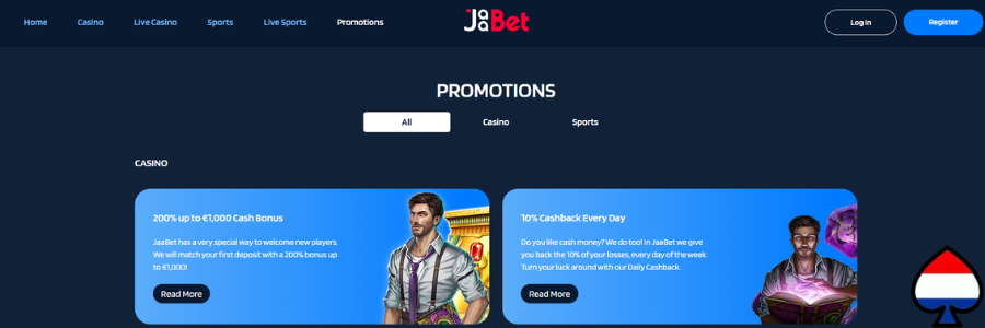 JaaBet Casino bonus