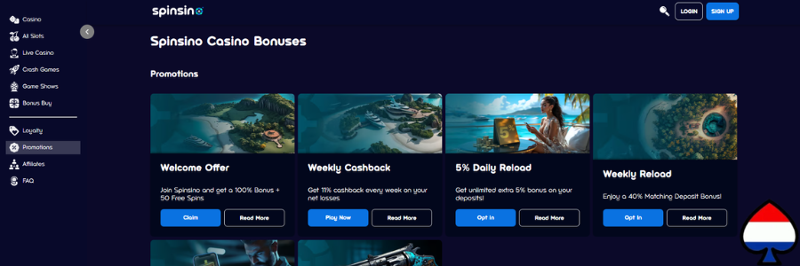 Spinsino Casino bonus